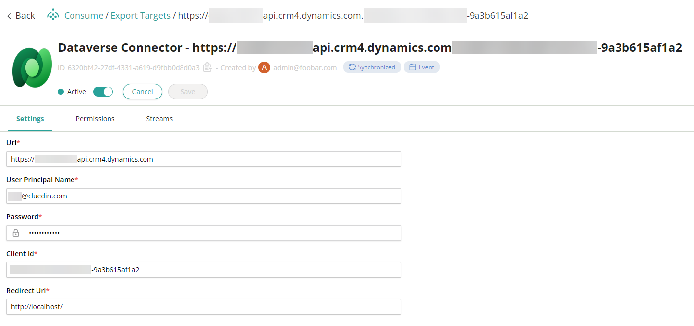 CluedIn Export Target