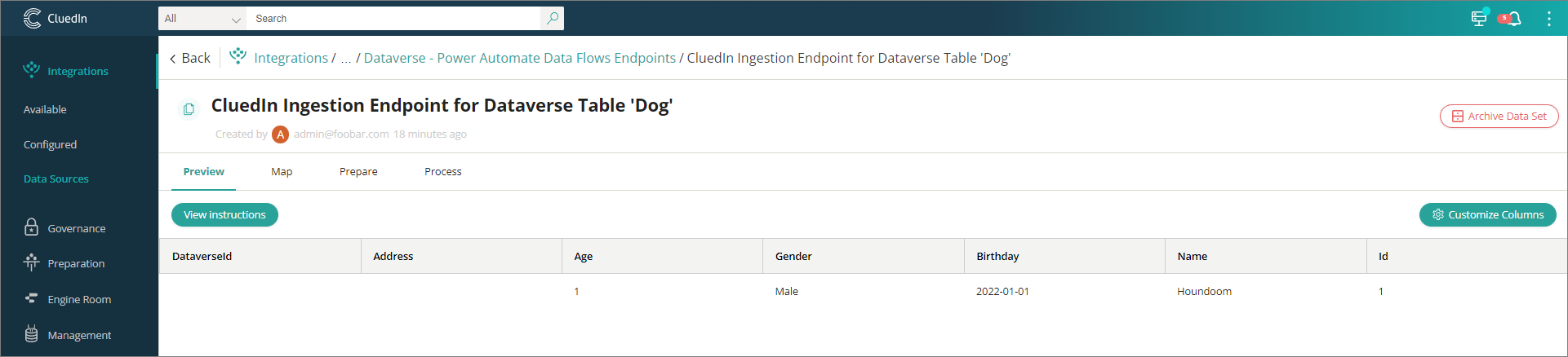 Ingestion Endpoint Preview