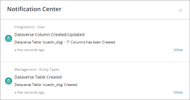 Sync Entity Types to Dataverse Tables Notification